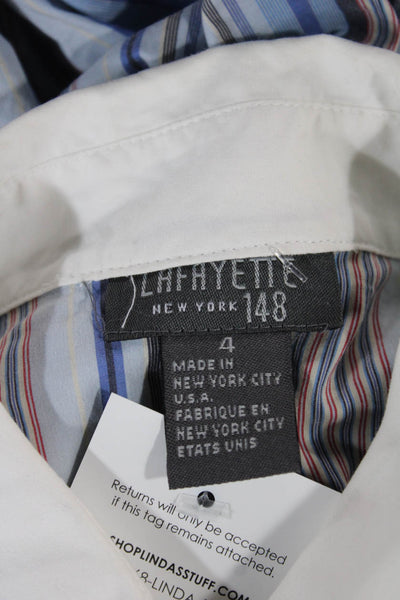 Lafayette 148 New York Women Button-Up Striped Multi Top Long Sleeve Size 4