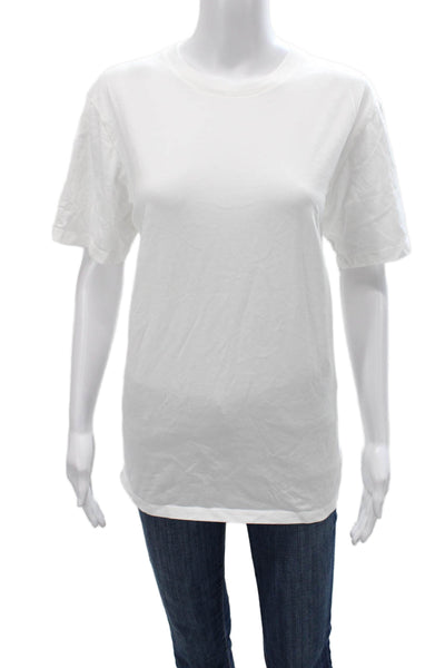Uniqlo Unisex Adults T-Shirt White Cotton Crew Neck Short Sleeve Size L