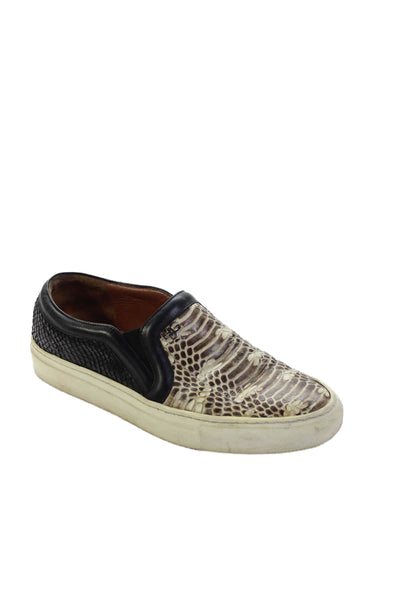 Givenchy Womens Leather Snakeskin Print Sneakers Brown Black Size 6