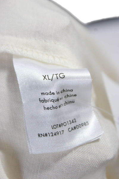 We Wore What Womens Ivory Linen Button Pants Size XL