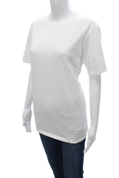 Uniqlo Unisex Adults T-Shirt White Cotton Crew Neck Short Sleeve Size L