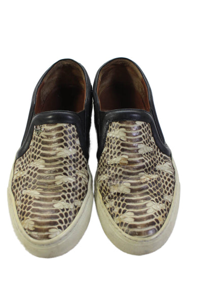 Givenchy Womens Leather Snakeskin Print Sneakers Brown Black Size 6