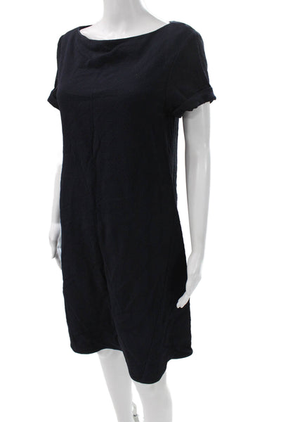MM. La Fleur Women Shift Dress Black Viscose Boat Neck Short Sleeve Size M
