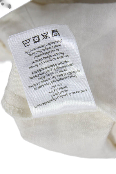 We Wore What Womens Ivory Linen Button Pants Size XL