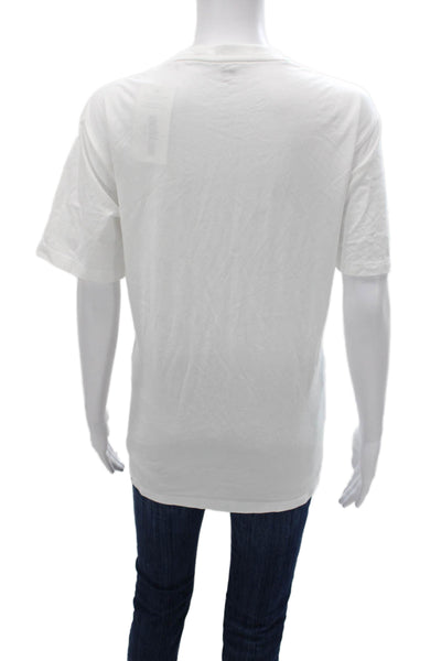Uniqlo Unisex Adults T-Shirt White Cotton Crew Neck Short Sleeve Size L
