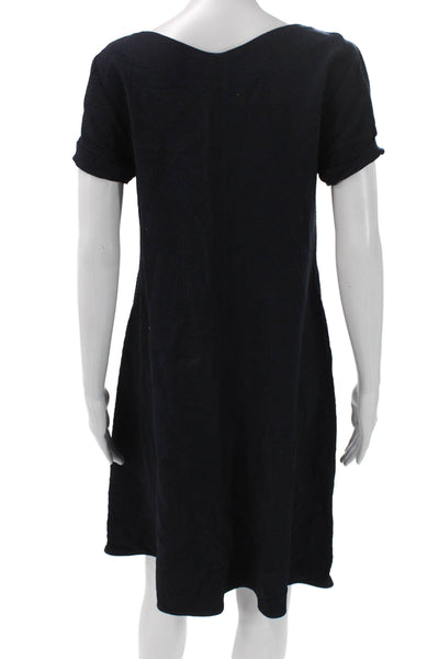 MM. La Fleur Women Shift Dress Black Viscose Boat Neck Short Sleeve Size M