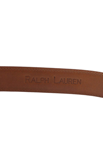 Ralph Lauren Womens  Gold Tone Buckle Belt Leather Brown Size 36