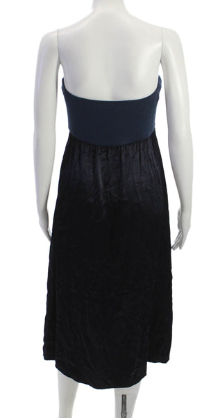 Michael Stars Womens Maxi Strapless Blue Rayon Midcalf Dress Size S