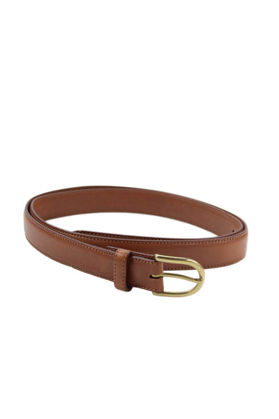Ralph Lauren Womens Leather Gold Tone Buckle Belt Brown Size 40