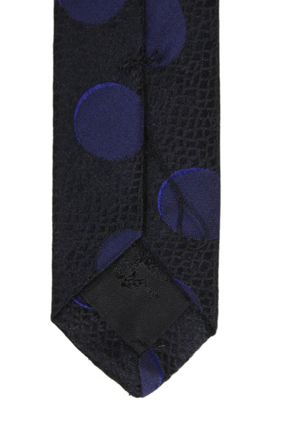 Designer Mens Polka Dot Print Classic Tie Black Blue