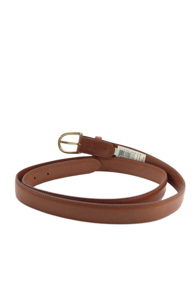 Ralph Lauren Womens Leather Gold Tone Buckle Belt Brown Size 40