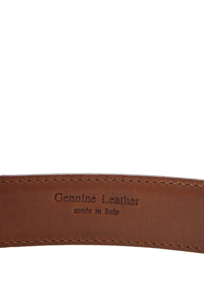 Ralph Lauren Womens Leather Gold Tone Buckle Belt Brown Size 40