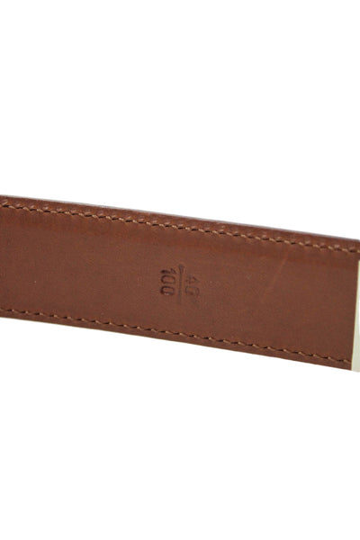 Ralph Lauren Womens Leather Gold Tone Buckle Belt Brown Size 40