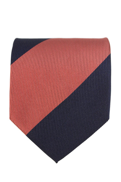 Marco Azzali Mens Silk Striped Print Colorblock Classic Tie Blue Red
