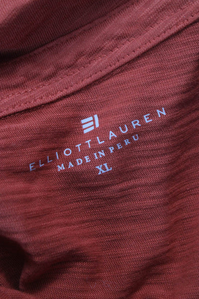 Elliott Lauren Womens Collared Button Up Cotton Long Sleeve Orange Size XL
