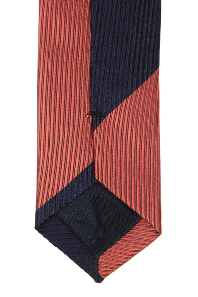 Marco Azzali Mens Silk Striped Print Colorblock Classic Tie Blue Red