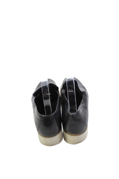 Vince Womens Leather Platform Slip On Shoes Black Size 9