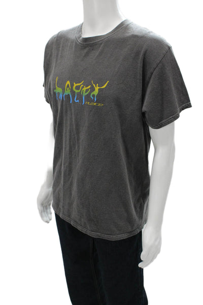 BDG Unisex Adults T-Shirt Gray Cotton Graphic Crew Neck Short Sleeve Size S