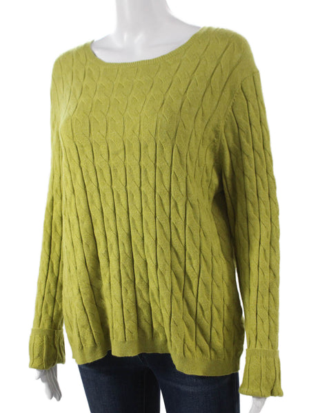 Elliott Lauren Womens Pullover Sweater Boat Neck Geometric Green Size XL