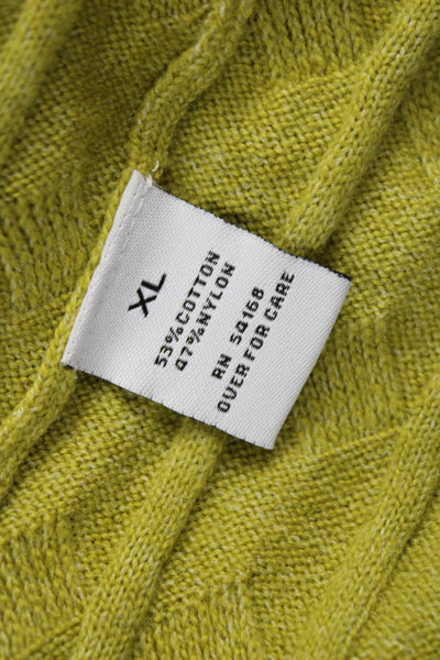 Elliott Lauren Womens Pullover Sweater Boat Neck Geometric Green Size XL