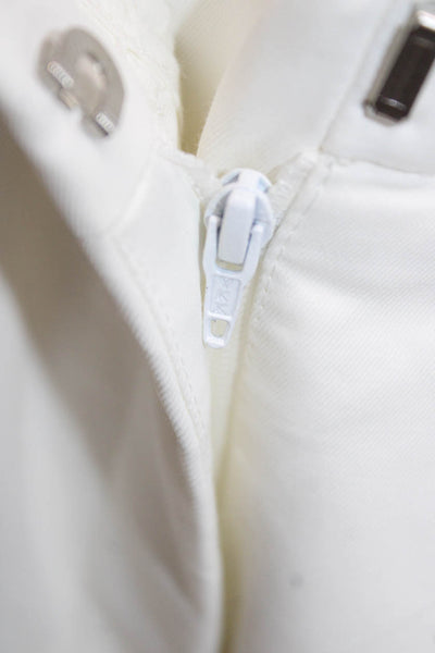 Jil Sander Women White Cotton Dress Pants Zip Inseam 33 Size S