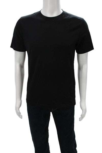 Zara Men Black Cotton Crew Neck T-Shirt Short Sleeve Size M