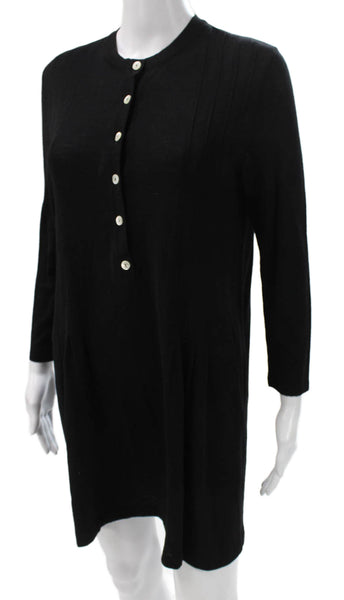 Giorgio Villa Women Sweater Dress Black Long Sleeve Button Size XS