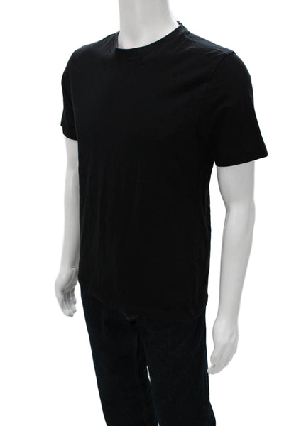 Zara Men Black Cotton Crew Neck T-Shirt Short Sleeve Size M
