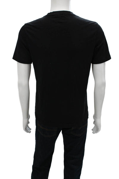 Zara Men Black Cotton Crew Neck T-Shirt Short Sleeve Size M