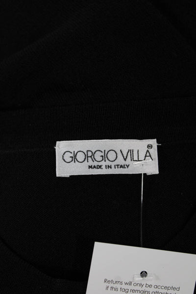 Giorgio Villa Women Sweater Dress Black Long Sleeve Button Size XS