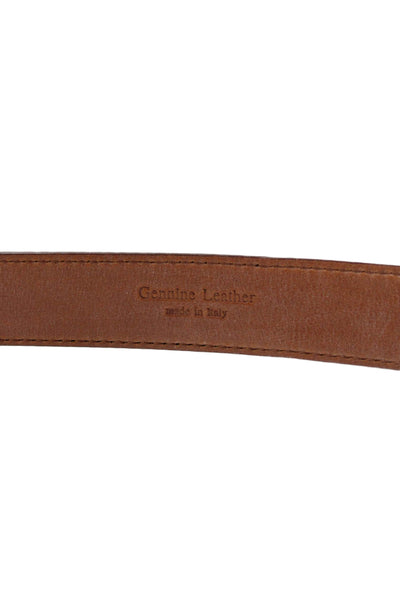 Ralph Lauren Womens Leather Silver Tone Buckle Classic Belt Light Brown Size 36