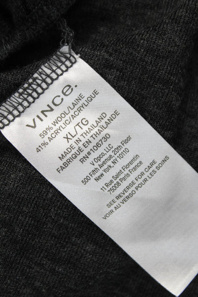 Vince Women Pullover Wool Boat Neck Gray Long Sleeve Sweater Size XL