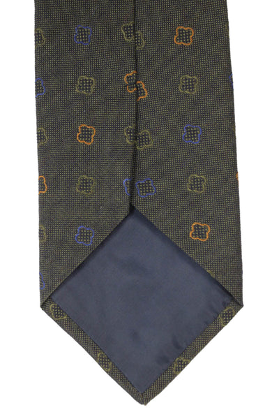 Gierre Mens Geometric Print Classic Tie Green