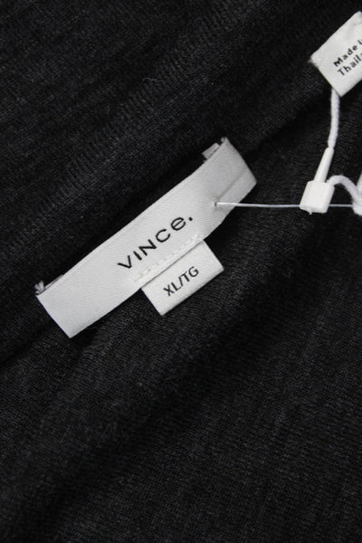 Vince Women Pullover Wool Boat Neck Gray Long Sleeve Sweater Size XL