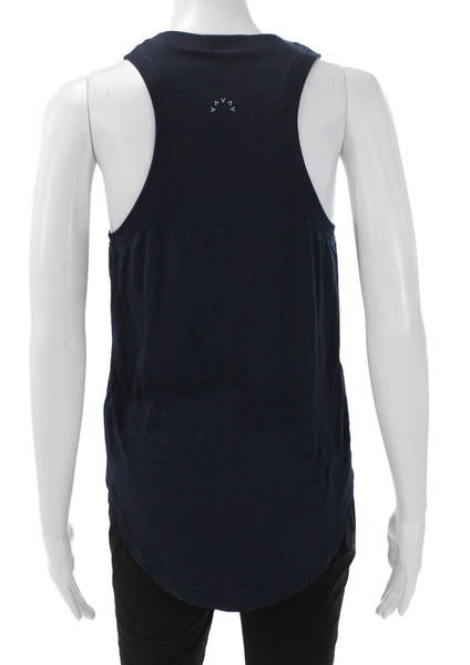 Varley Women Basic Sleeveless Tank Blue Polyamide Round Neck Size XS