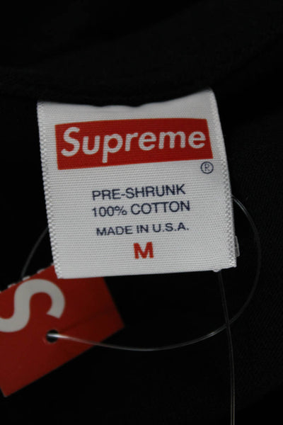 Supreme Mens T-Shirt Black Cotton Graphic Crew Neck Short Sleeve Size M