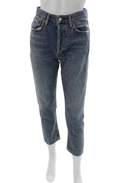 Agolde Womens Cropped Jeans Blue Size 24