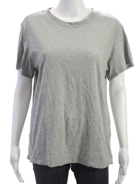 Lululemon Unisex Adults Basic Gray Cotton Crew Neck Short Sleeve T Shirt Size 8