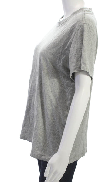 Lululemon Unisex Adults Basic Gray Cotton Crew Neck Short Sleeve T Shirt Size 8