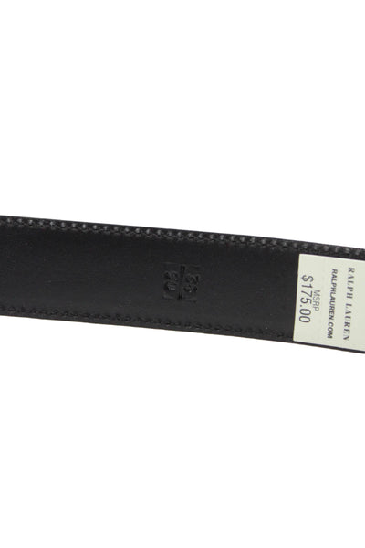 Ralph Lauren Womens Leather Square Buckle Classic Belt Black Size 38