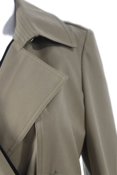 Valentino Womens Beige Trench Coat Buckle Long Sleeve Size 42