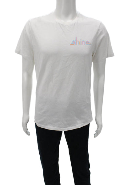 BP. Mens T-Shirt White Graphic Crew 100% Cotton Short Sleeve Size M
