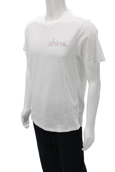 BP. Mens T-Shirt White Graphic Crew 100% Cotton Short Sleeve Size M