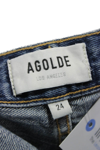 Agolde Womens Cropped Jeans Blue Size 24
