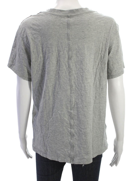 Lululemon Unisex Adults Basic Gray Cotton Crew Neck Short Sleeve T Shirt Size 8