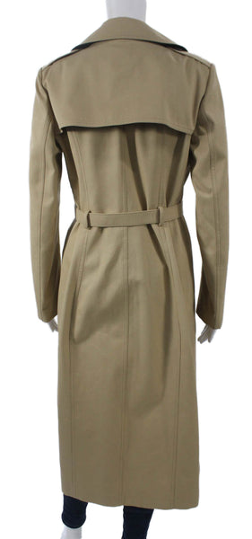 Valentino Womens Beige Trench Coat Buckle Long Sleeve Size 42