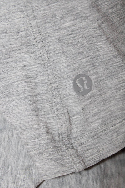 Lululemon Unisex Adults Basic Gray Cotton Crew Neck Short Sleeve T Shirt Size 8