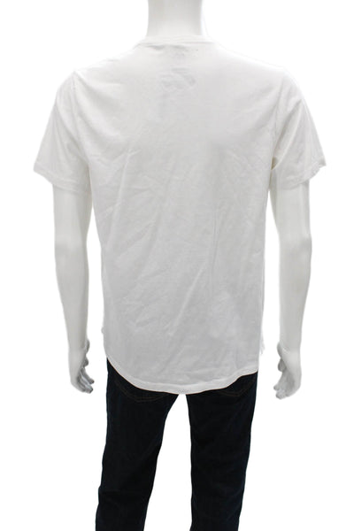 BP. Mens T-Shirt White Graphic Crew 100% Cotton Short Sleeve Size M