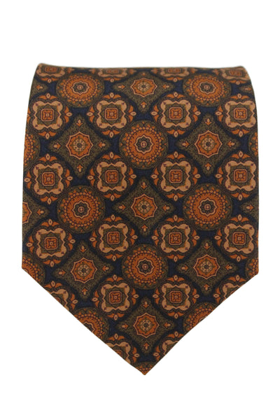 Nickerson Mens Abstract Print Classic Tie Orange