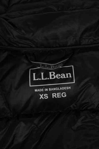 LL Bean Women Quilted Nylon Zip Vest Black Size XS